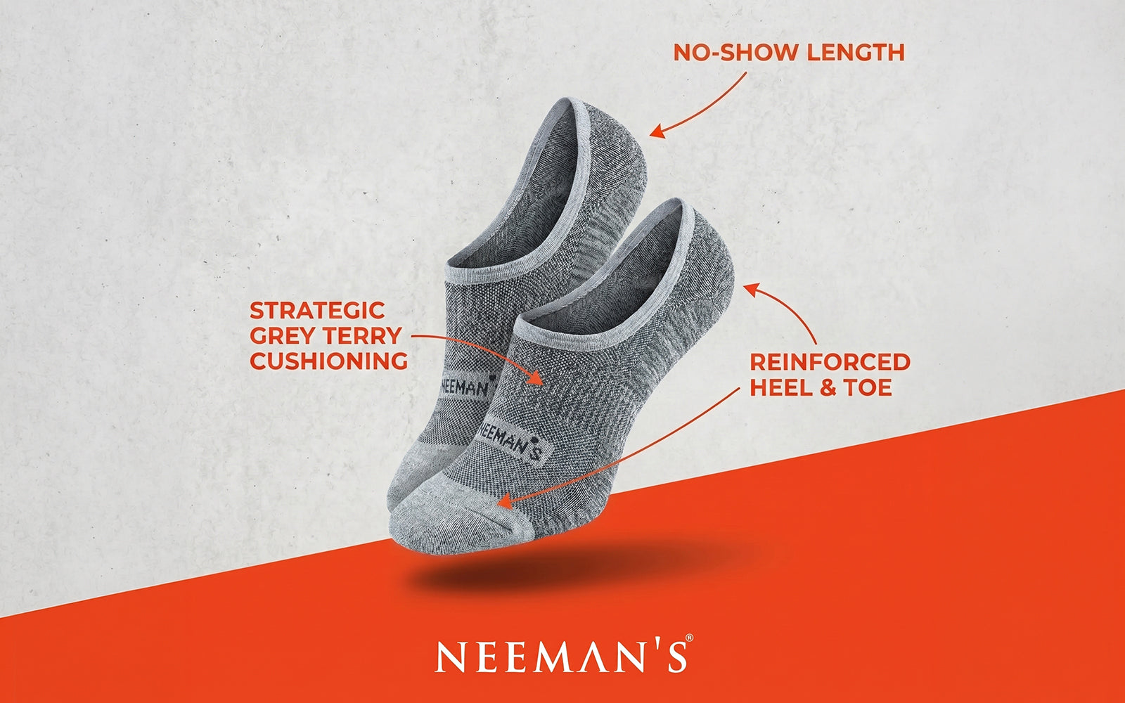 No Show Socks : Black Olive Grey (Pack of 3)