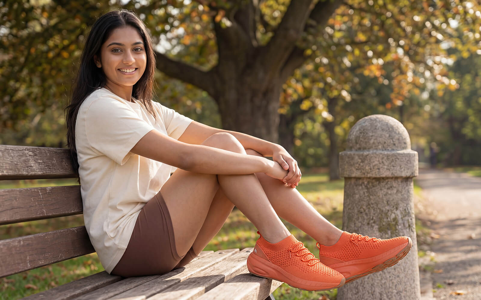 Begin Walk Soothe Lace Ups for Women : Orange