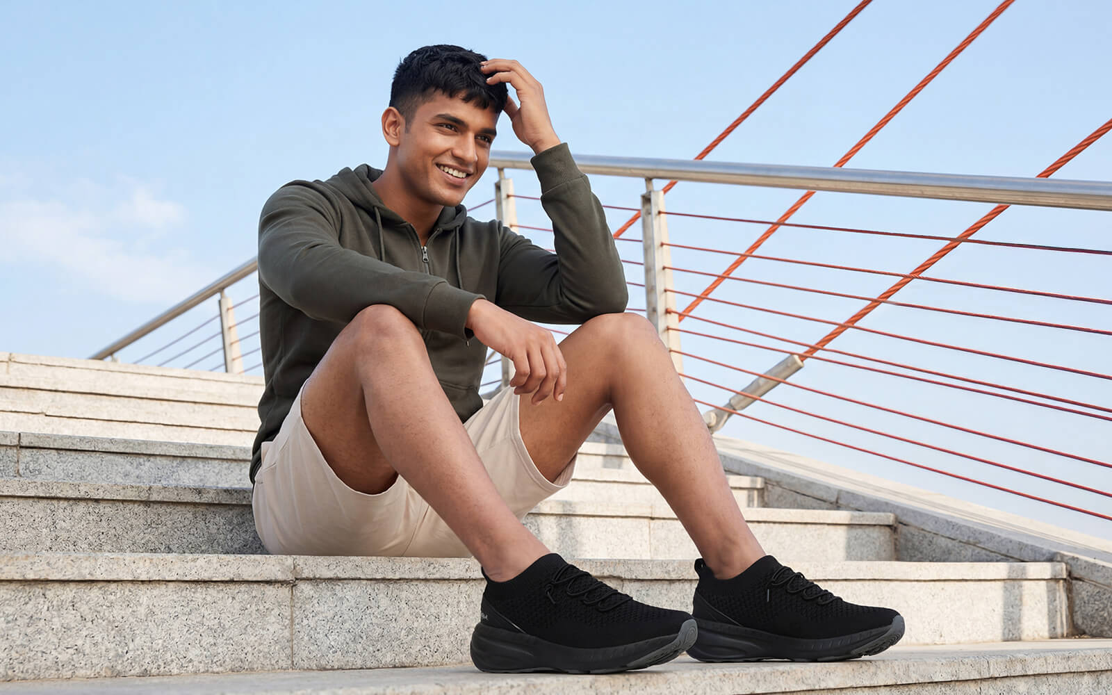 Begin Walk Soothe Lace Ups for Men : Black