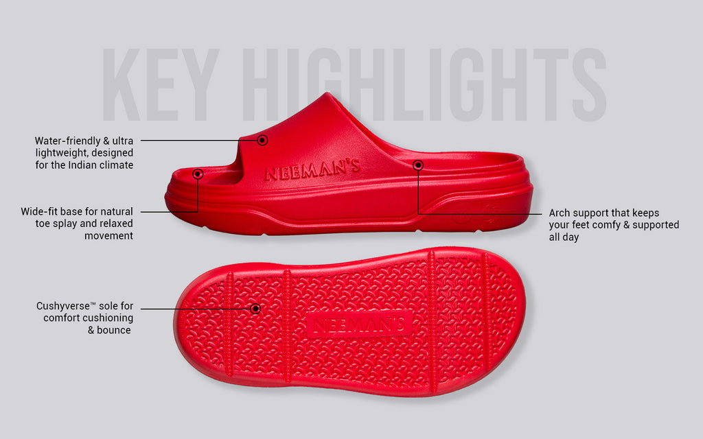 Cushers Slides For Women : Red