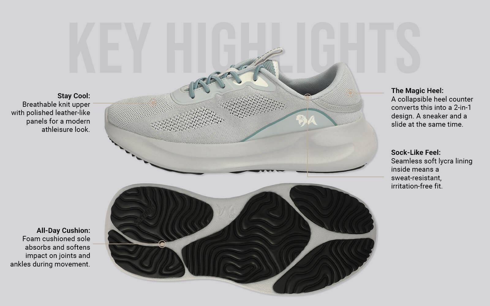 DuoForm Sneakers for Men : Grey