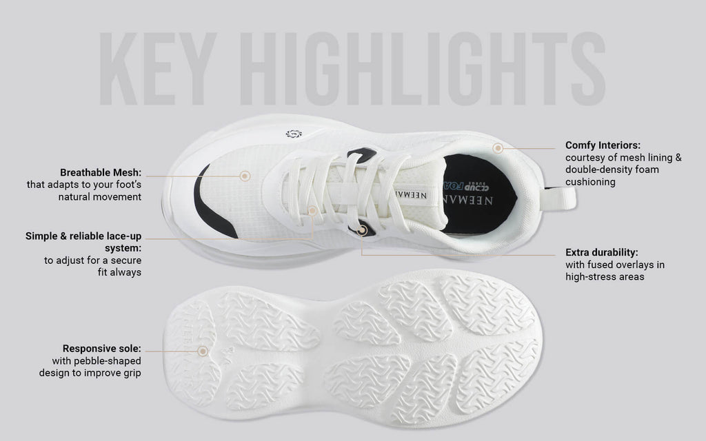 Grid Rush Sneakers For Men : White