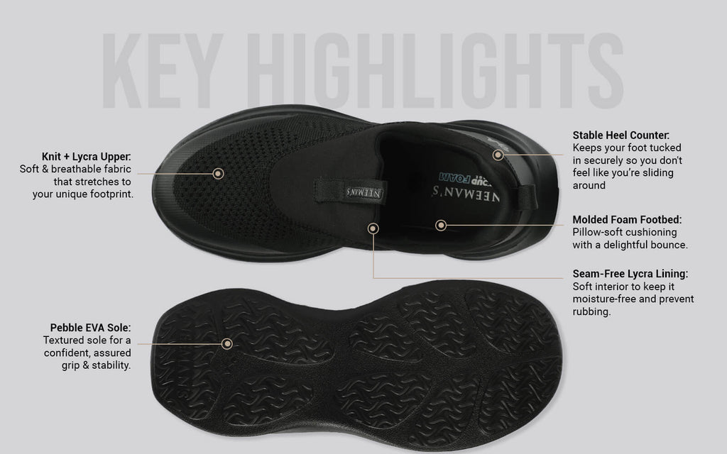 Mono Curve Slip Ons for Men : Black