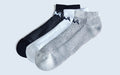 Low-Cut Ankle Socks : Black White Grey (Pack of 3)