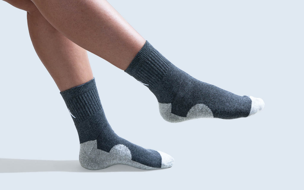 Quarter All Day Socks : Black Grey (Pack of 2)